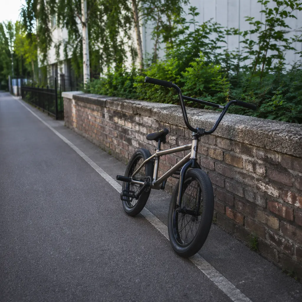 BMX bike suitable for beginners in an urban setting