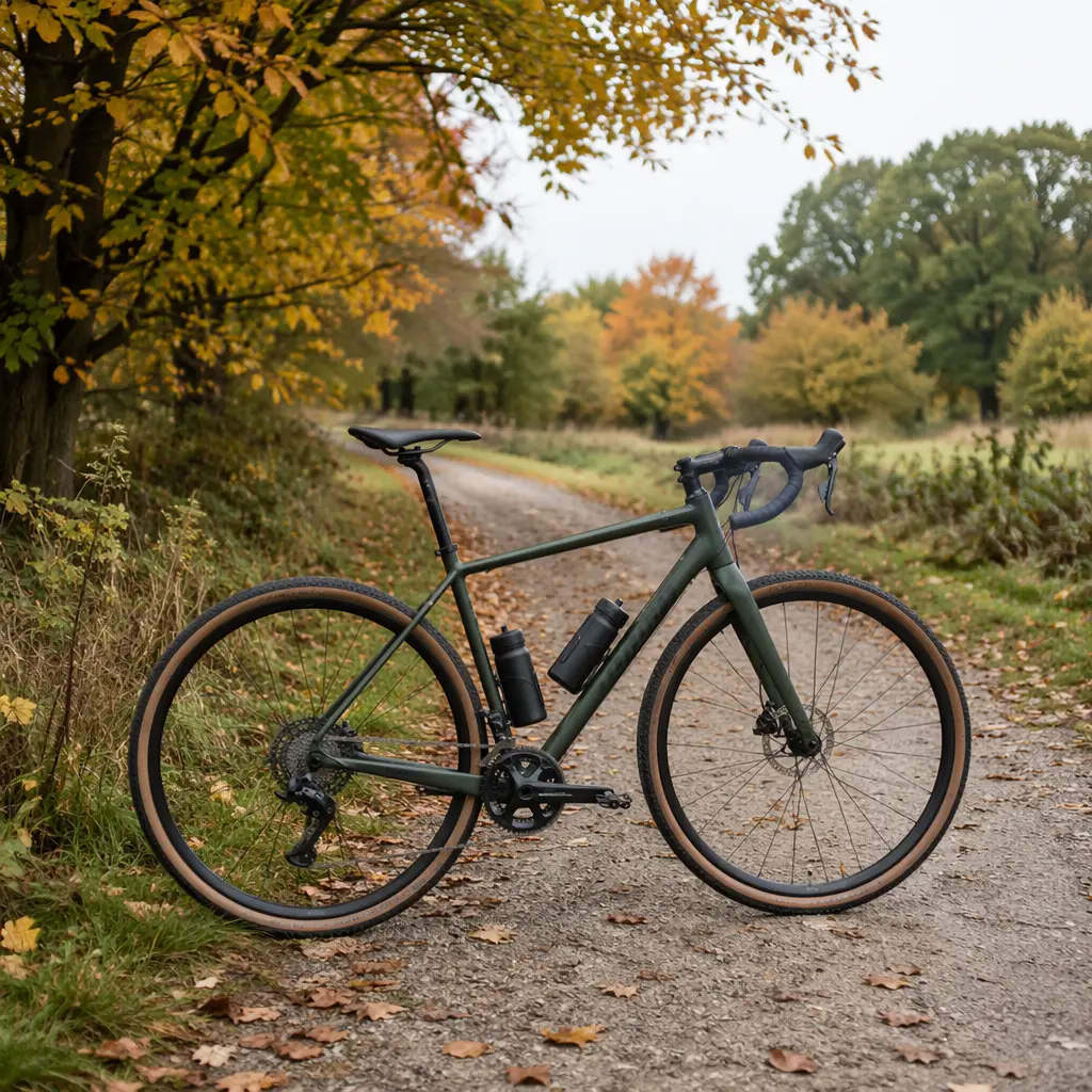 Gravel bike on a compacted gravel path in a UK park