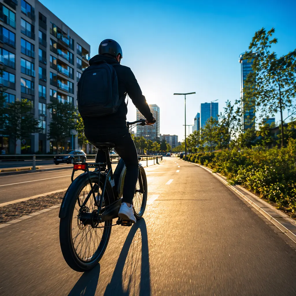 Electric bike used for city commuting on a sunny day in the UK